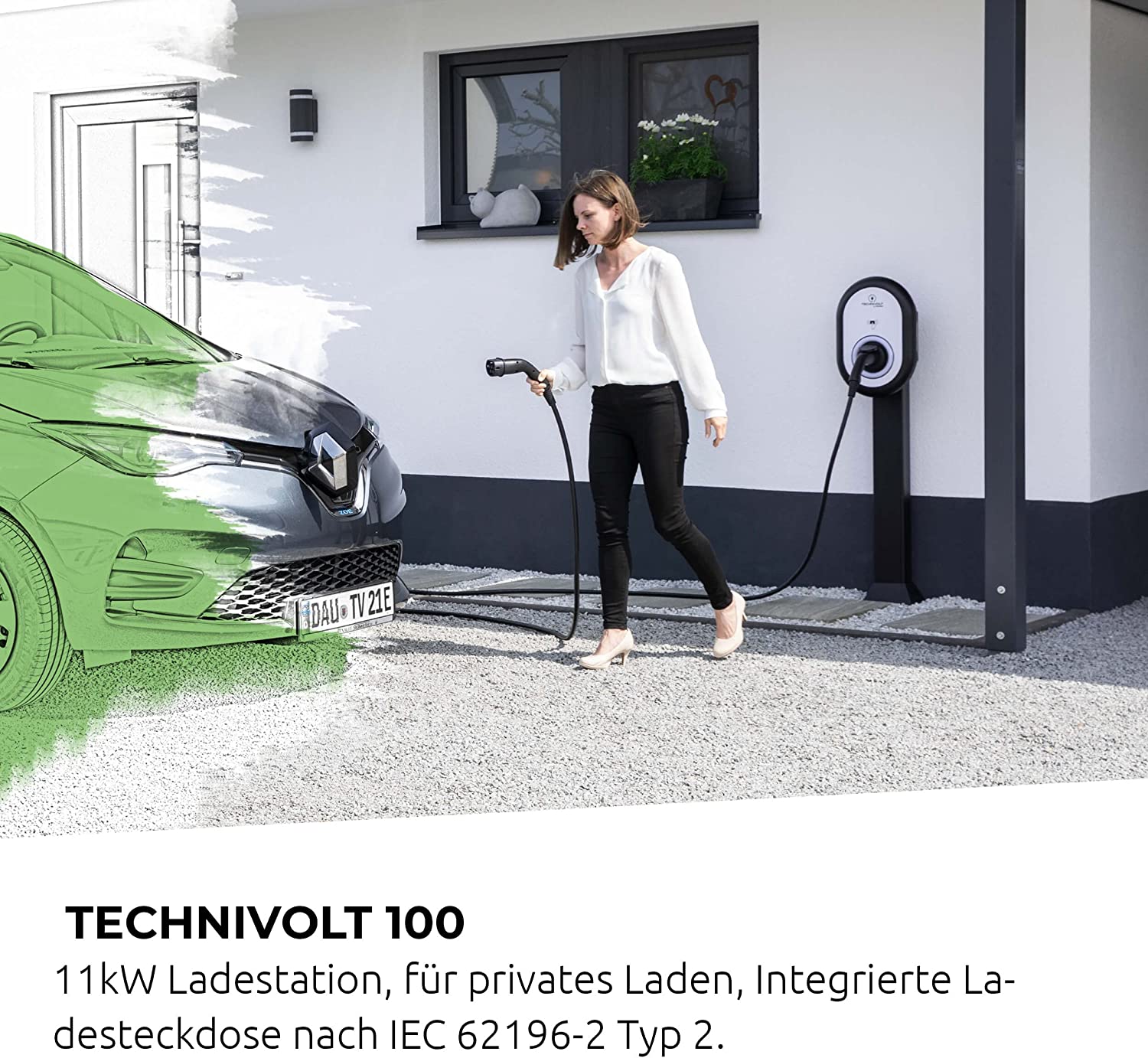 TechniVolt 100, 11 kW Ladestation mit Typ 2 Ladestecker